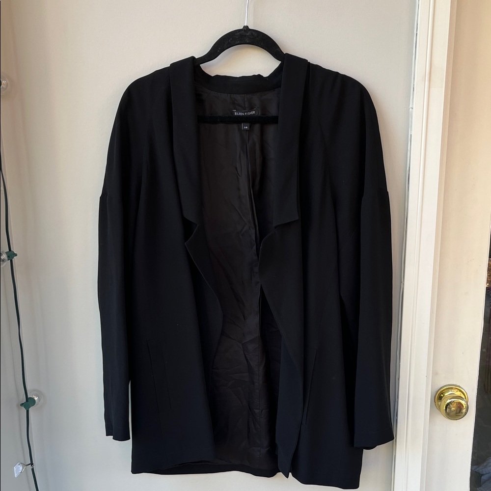 Eileen Fisher Silk Crepe Blazer Jacket